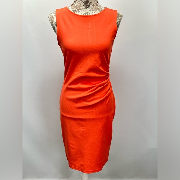 KENNETH COLE Orange ruched waist sheath dress size 6.‎ - Picture 1 of 15